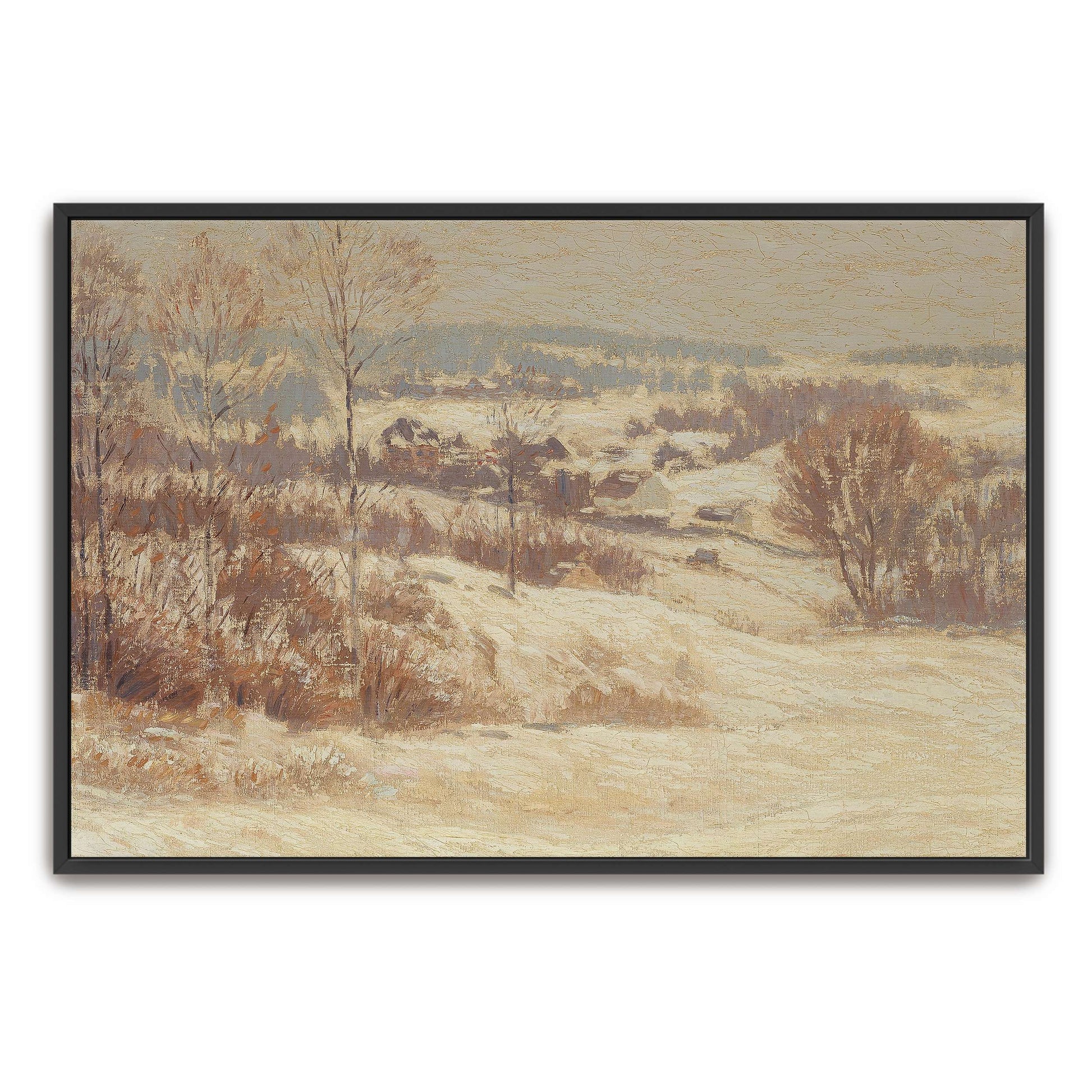 Snowy Winter Landscape with Trees by Leonard Ochtman