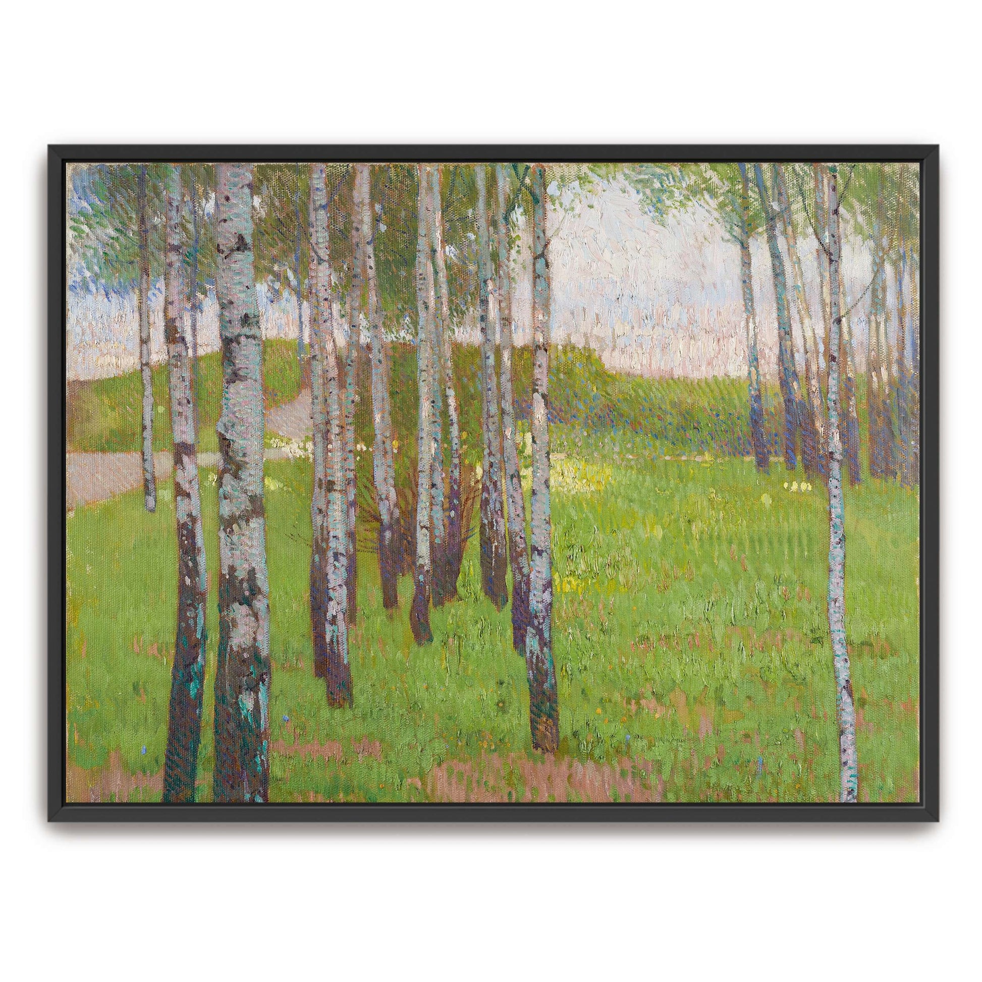 Birch trees in a grassy field by Carl Moll