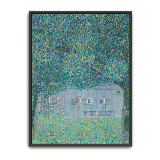 A house under a tree with flowers by Gustav Klimt