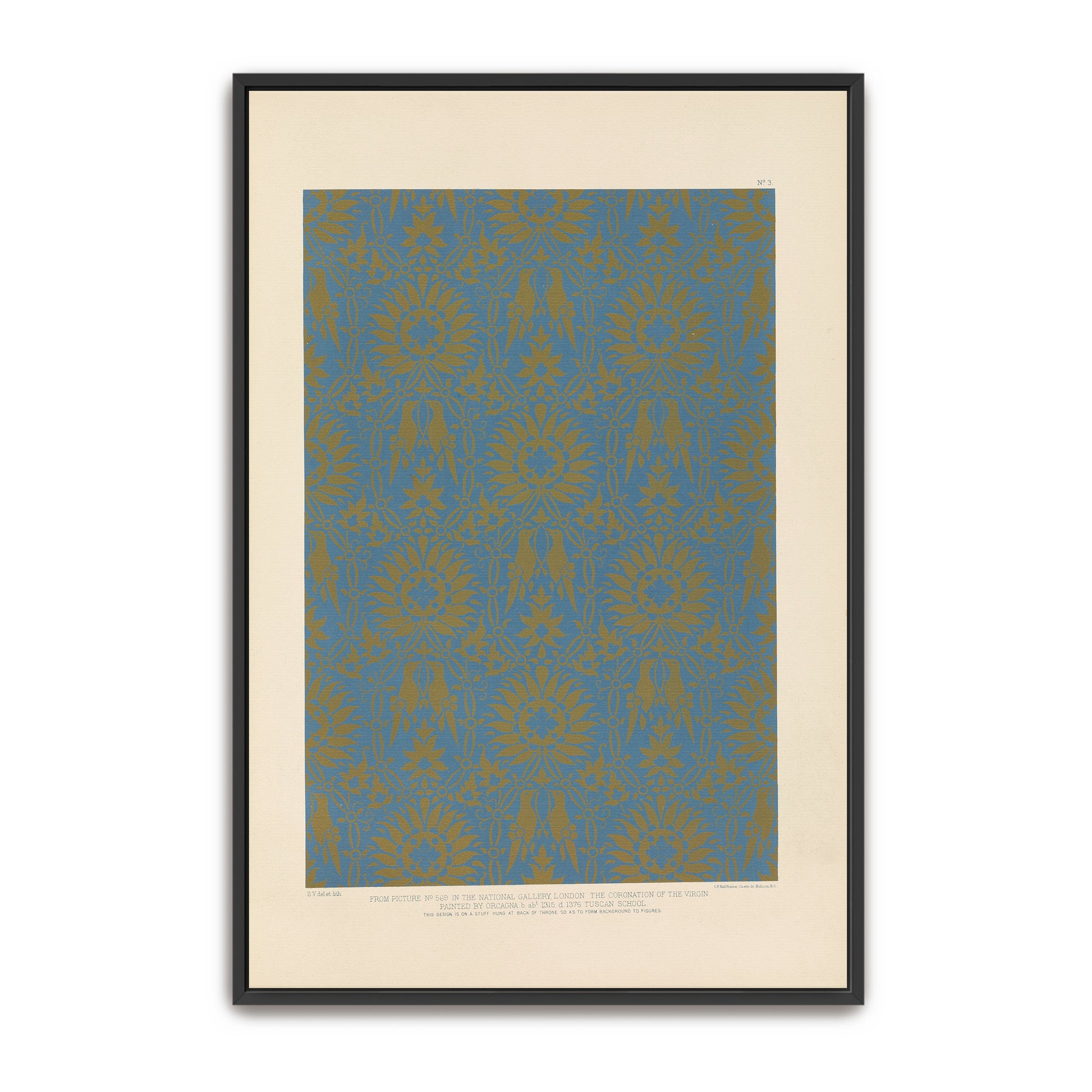 Italian Ornament Design Blue And Gold By Sydney Vacher