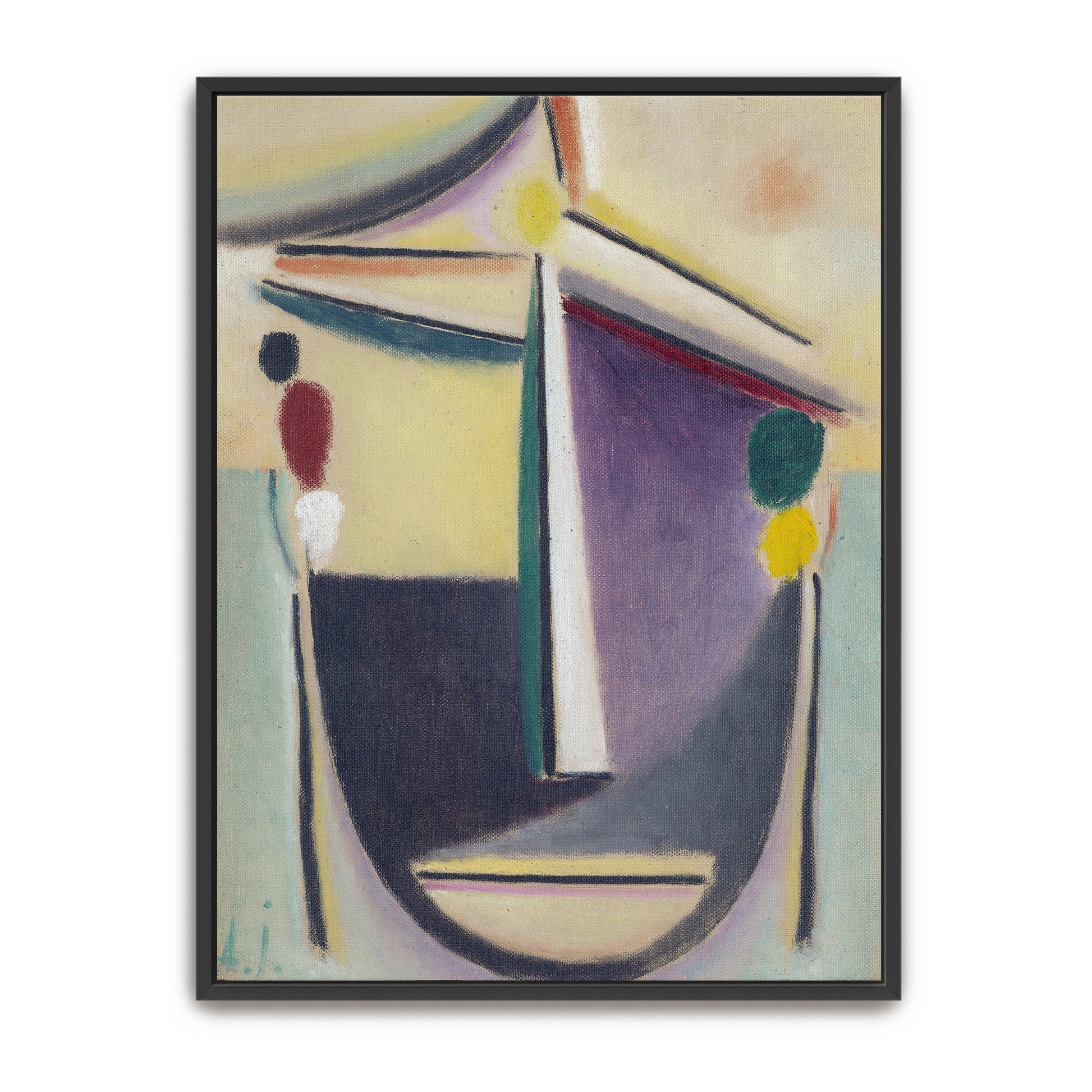 Abstract Head, Black-Yellow-Purple, Geometric Shapes By Alexej Von Jawlensky