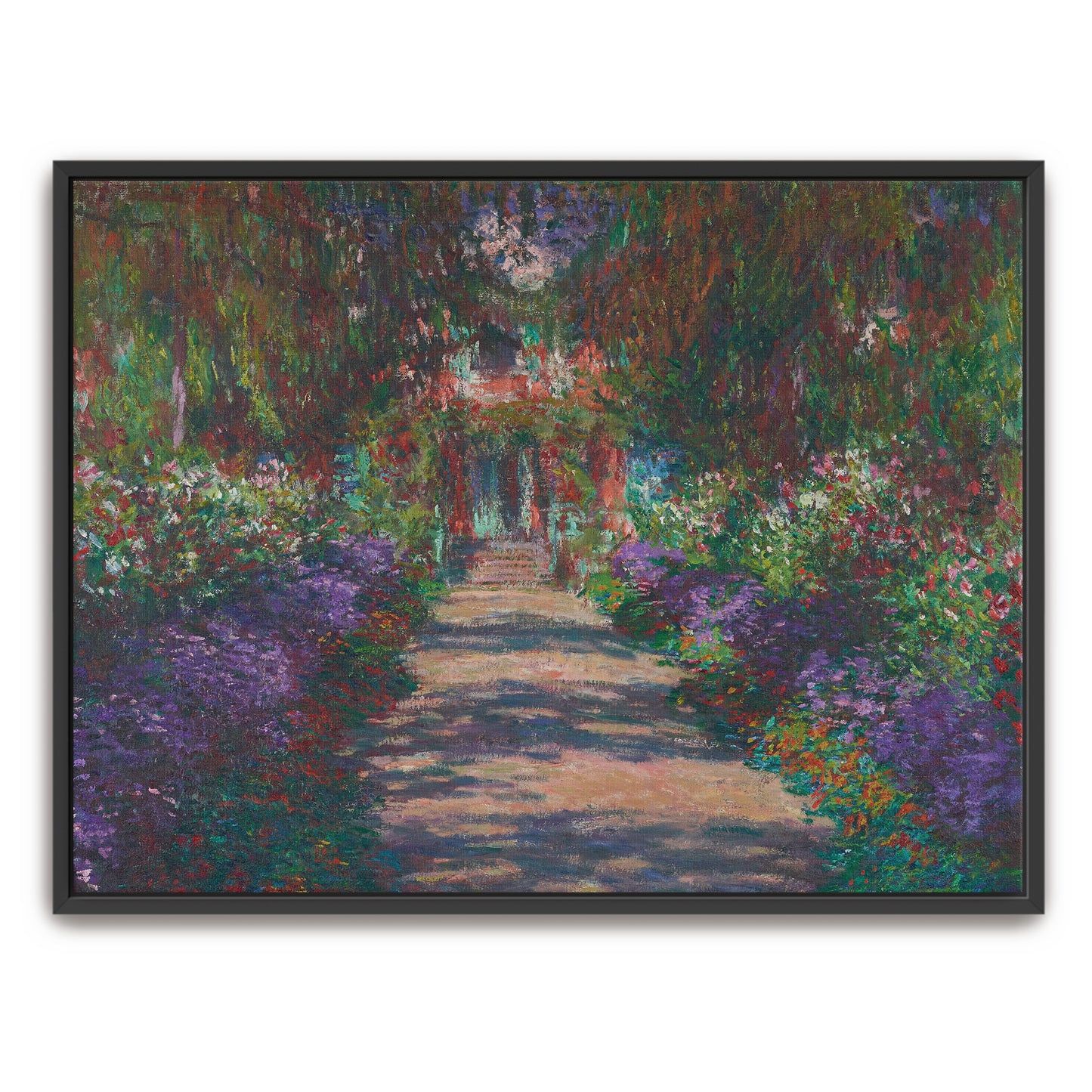 Path Through Lush Garden With Purple Flowers By Claude Monet