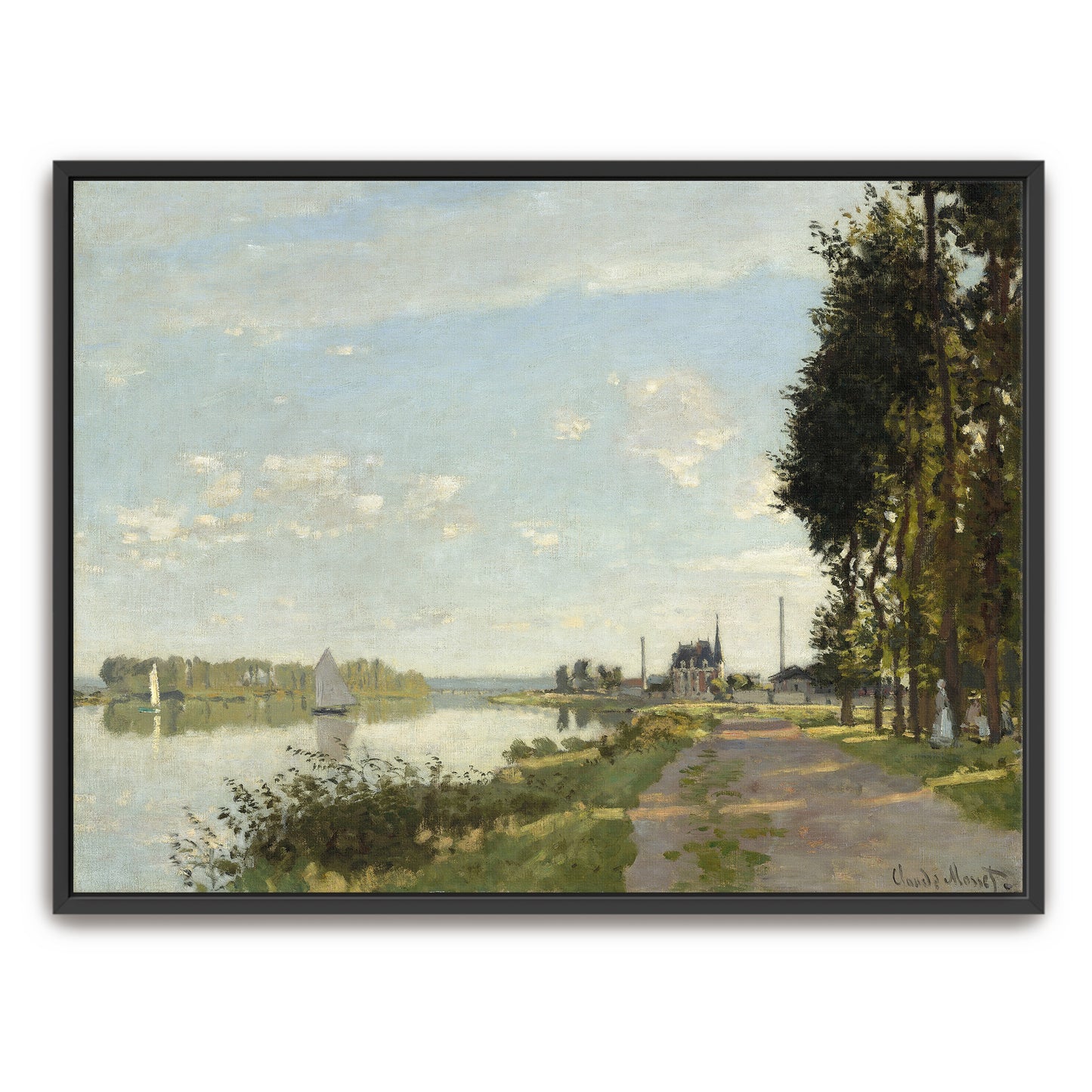 River Scene With Sailboats And Trees By Claude Monet