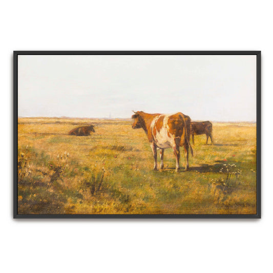 Cows Grazing In A Field By Eugen Jettel