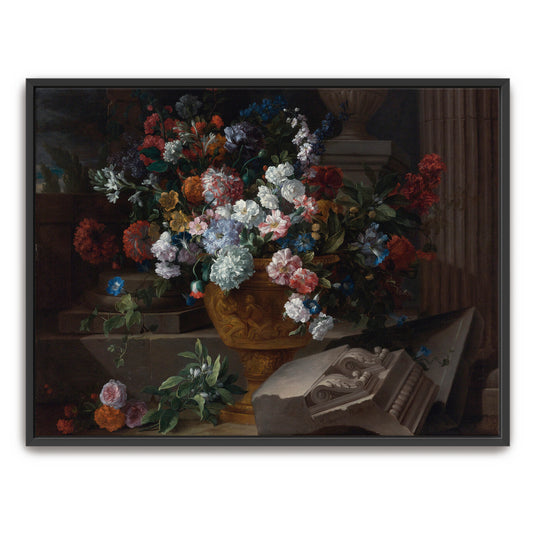 Flowers In A Golden Urn With Architectural Fragments By Jean-Baptiste Monnoyer