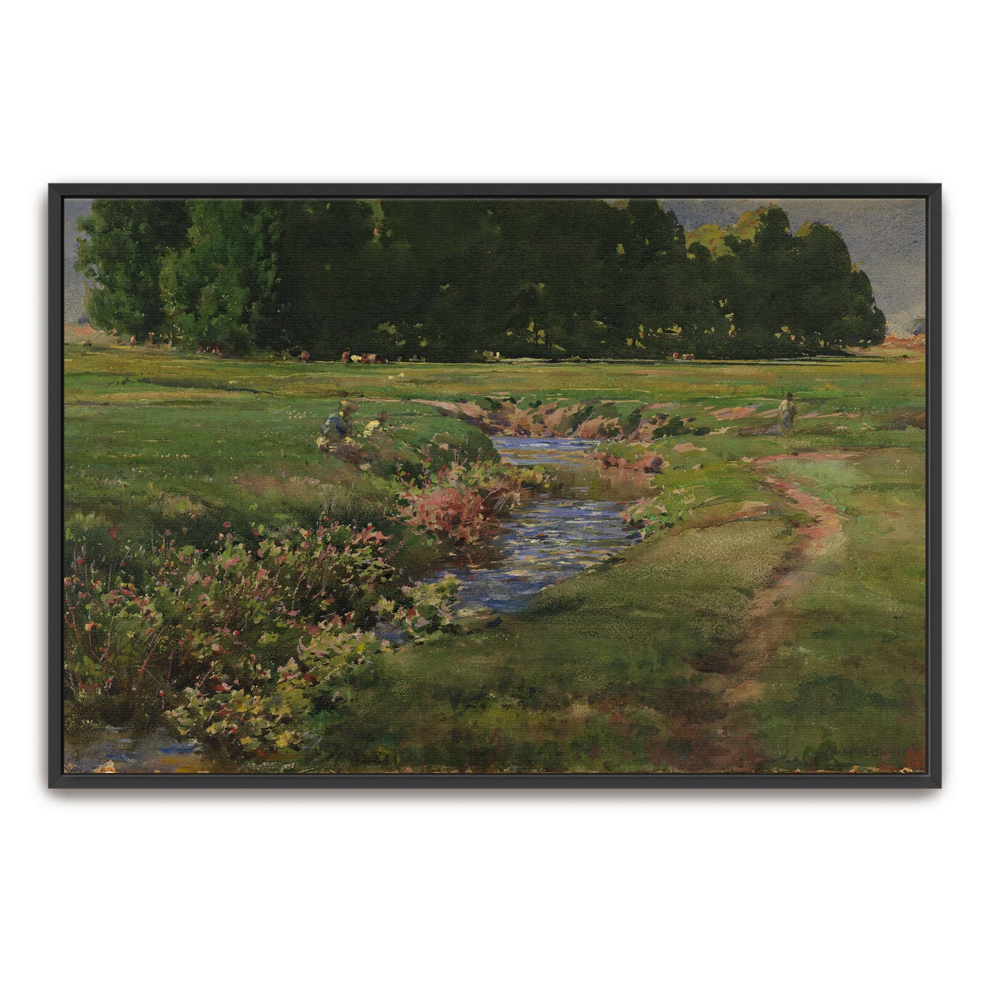 Stream flows through green field by William Henry Holmes
