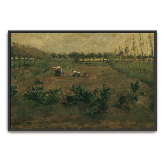 Two figures working in a field by Eugen Jettel
