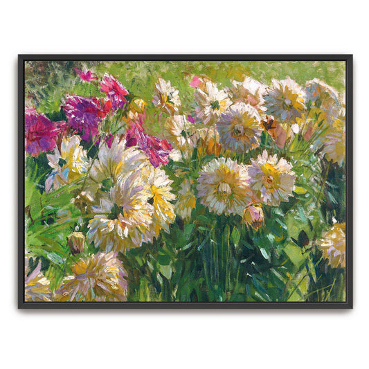 Dahlia flowers in garden by Carl Moll