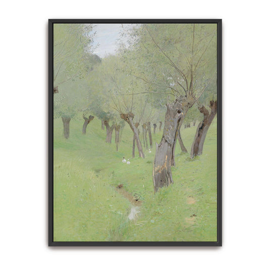 Willow trees by a stream by Eugen Jettel