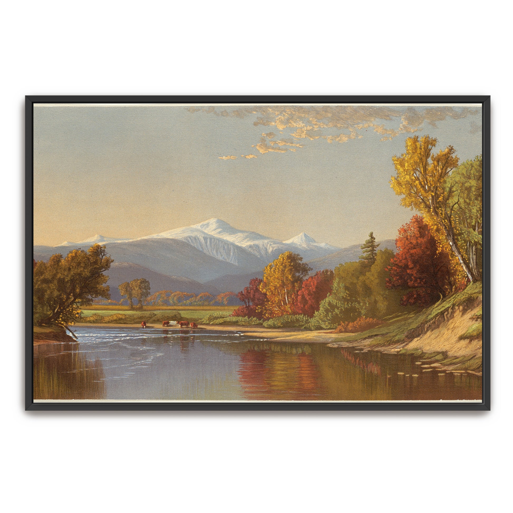 Autumn Landscape With Mountain And River By Alfred Thompson Bricher