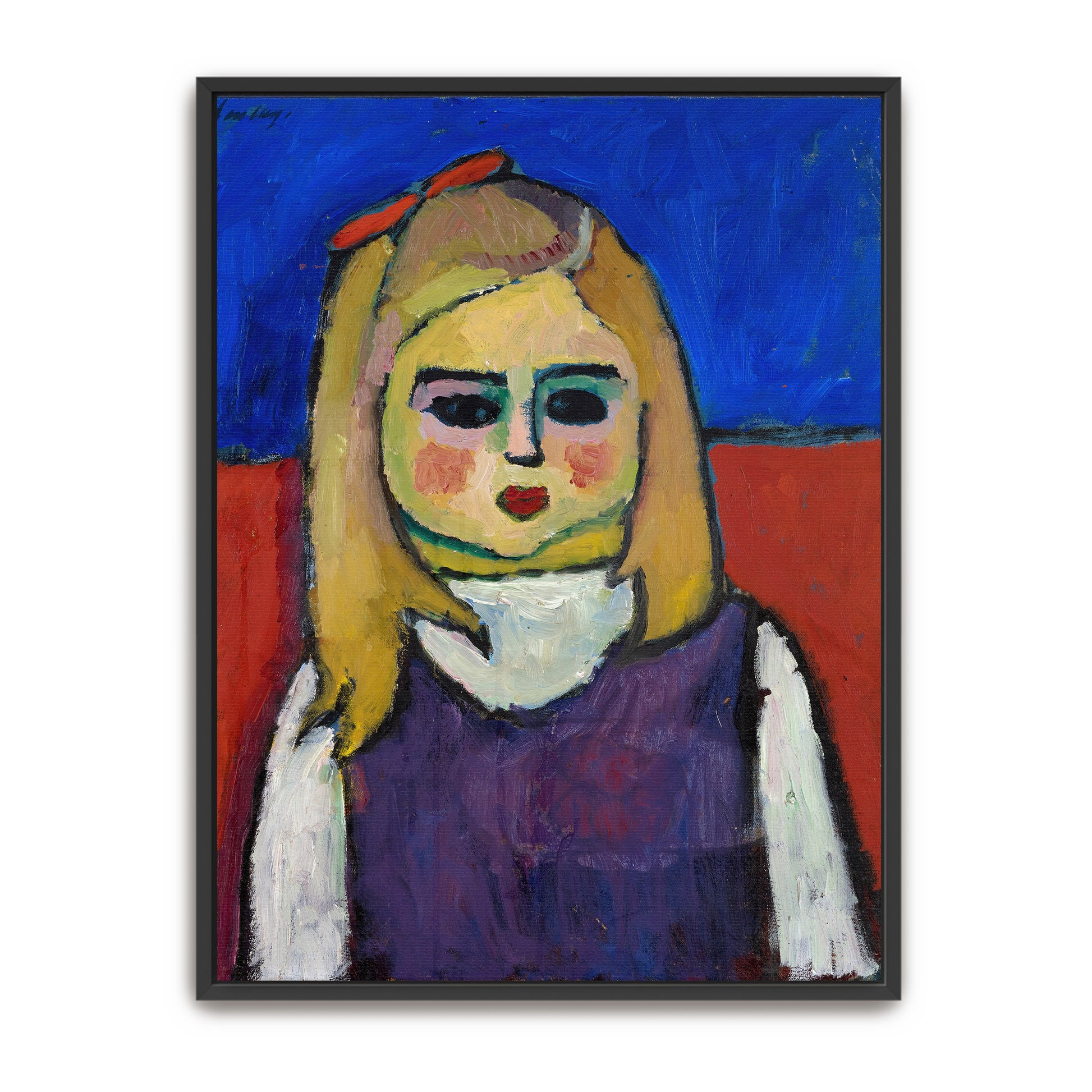 Girl With Red Bow, Portrait, Expressionist Style By Alexej Von Jawlensky