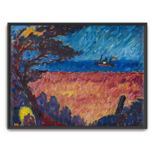 Tree Landscape With Ship In Distance By Alexej Von Jawlensky