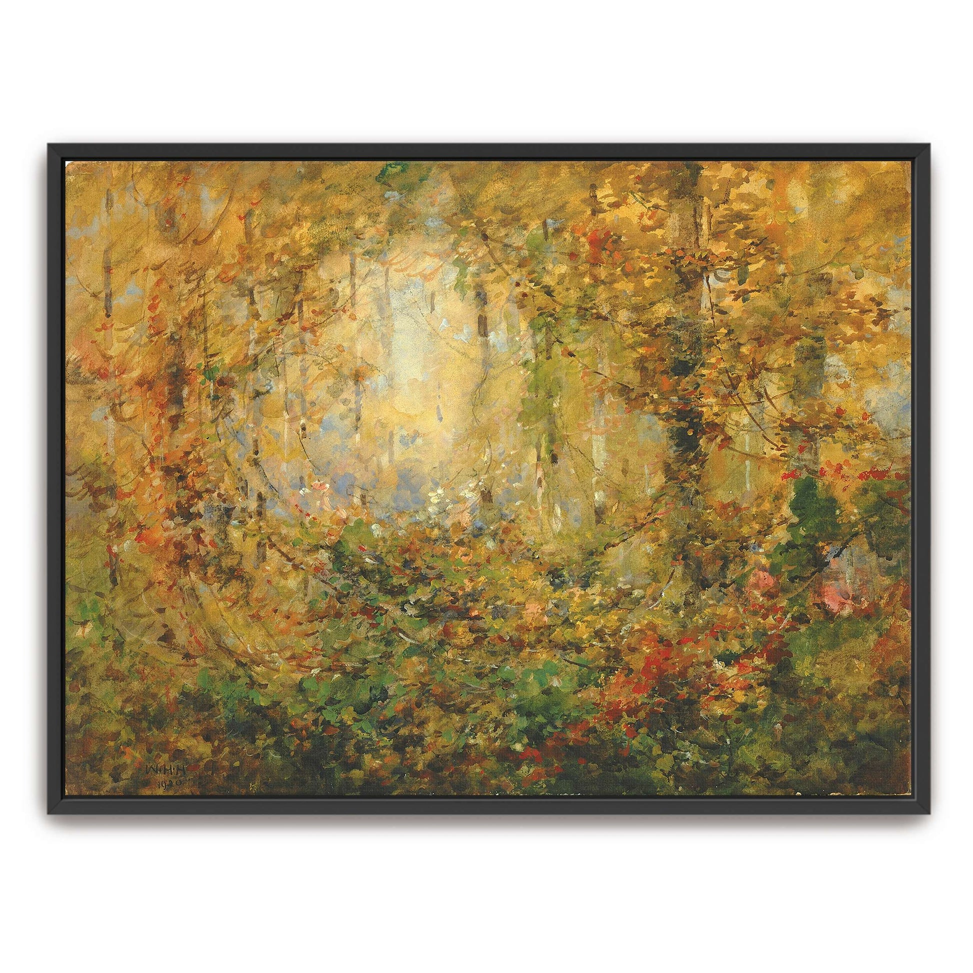 Autumn forest scene with trees by William Henry Holmes