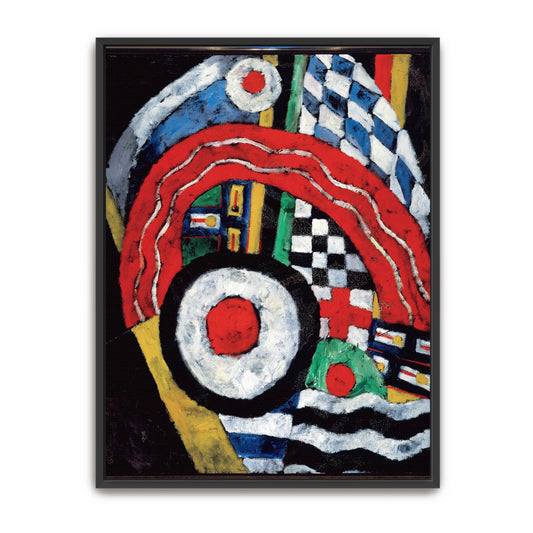 Abstract Composition With Checkerboard And Circles By Marsden Hartley