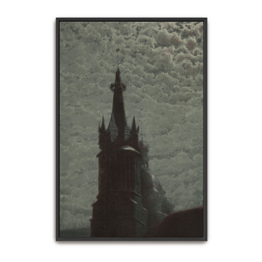 Church Tower Against Cloudy Sky By Józef Rapacki