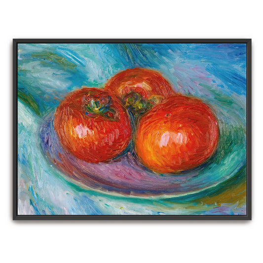 Three Tomatoes On A Plate, Impressionist Style By William James Glackens