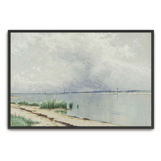 Seascape with Sailboat and Shore by Alfred Thompson Bricher