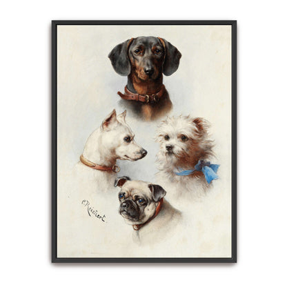 Four Dog Portraits by Carl Reichert
