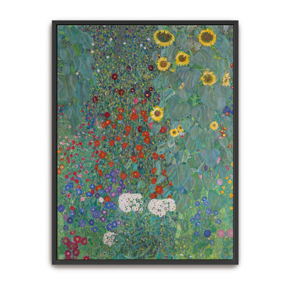 Sunflowers and wildflowers in a garden by Gustav Klimt