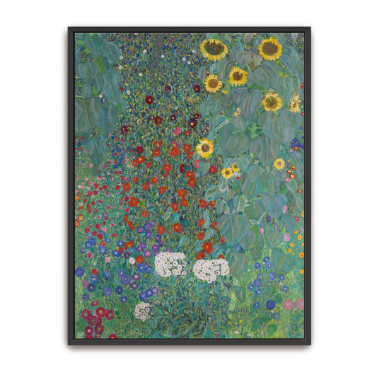 Sunflowers and wildflowers in a garden by Gustav Klimt