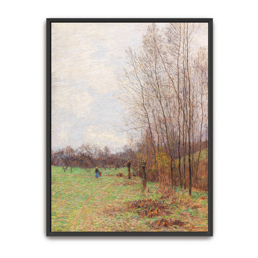 Early Spring Forest Path With Figures By Paul Baum