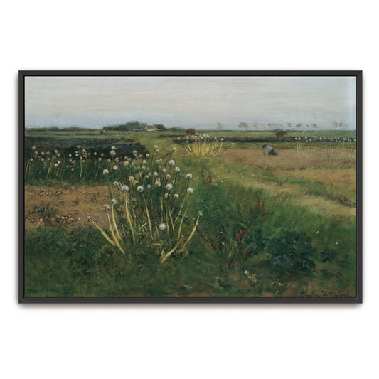 Field of white flowers with a lone figure by Eugen Jettel