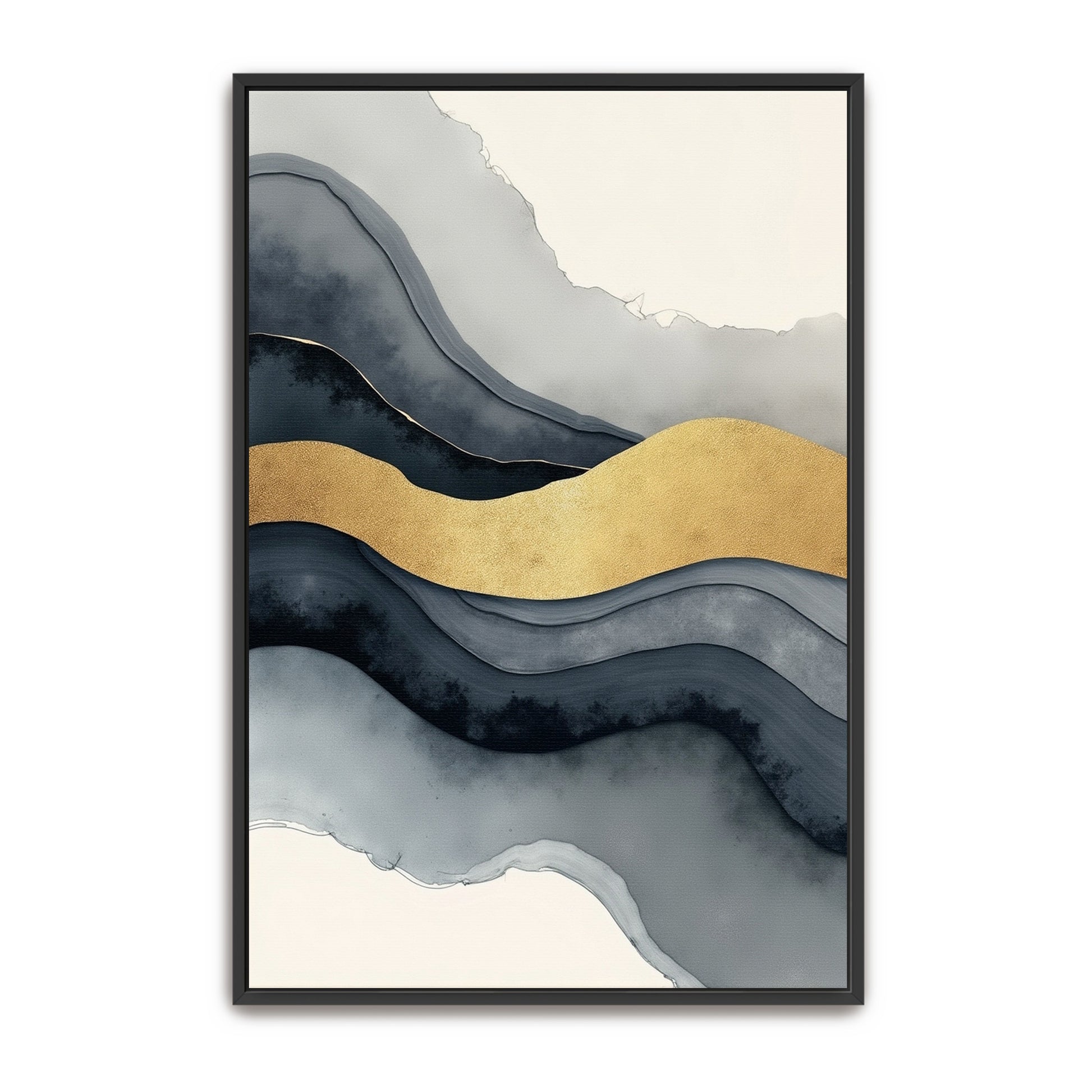 Abstract Gold And Grey Swirls By Yara Rabibzad