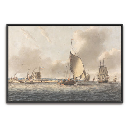 Sailing Ships Off A Coastal Fortress By John Cleveley The Younger