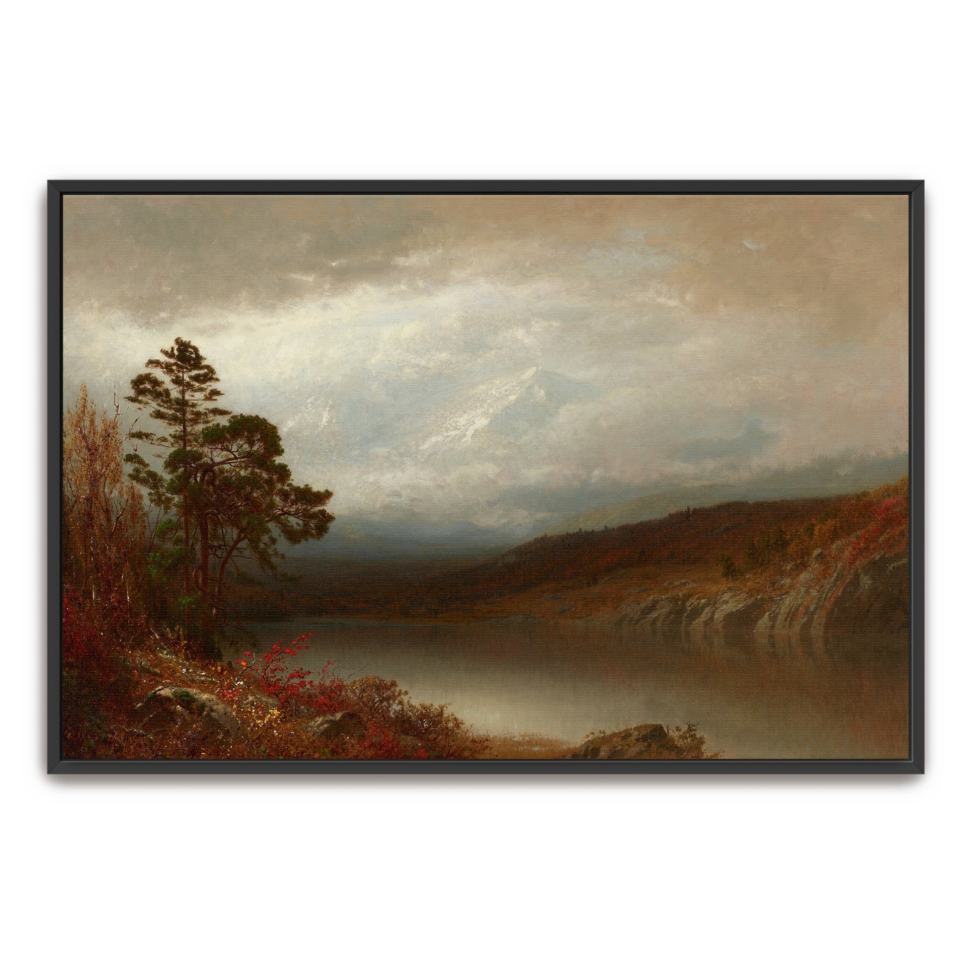 Adirondack Lake And Mountains Under Cloudy Sky By Alexander Helwig Wyant