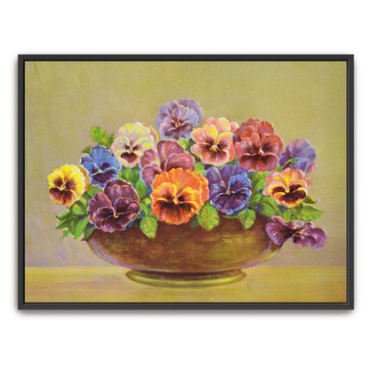 Pansy flowers in a bowl by Lafayette F. Cargill