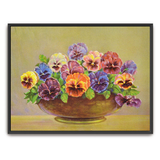 Pansy flowers in a bowl by Lafayette F. Cargill