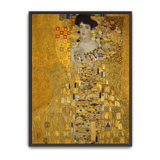 Golden Portrait Of A Woman In A Decorative Dress By Gustav Klimt