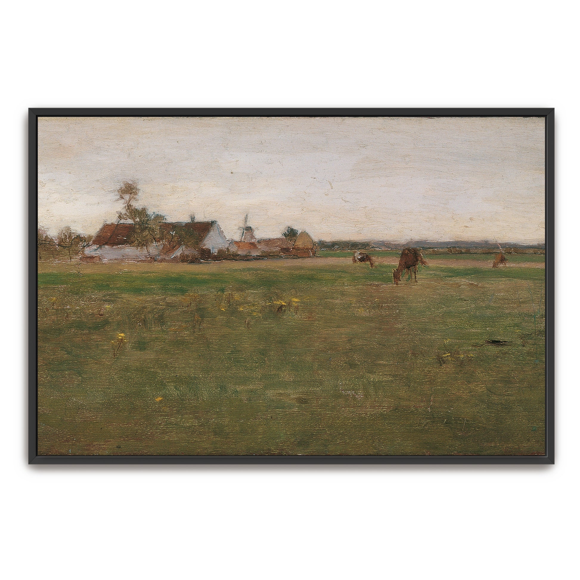 Farmhouse In A Field At Dusk By Eugen Jettel