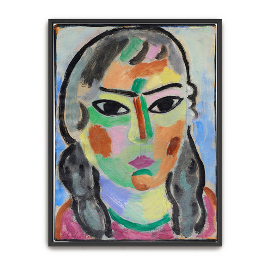 Expressionist Portrait Of A Woman With Bold Colors And Shapes By Alexej Von Jawlensky