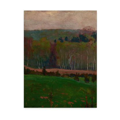 Forest Landscape with Green Field by Jan Stanislawski