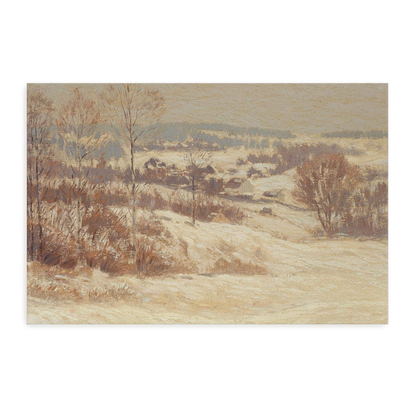 Snowy Winter Landscape with Trees by Leonard Ochtman