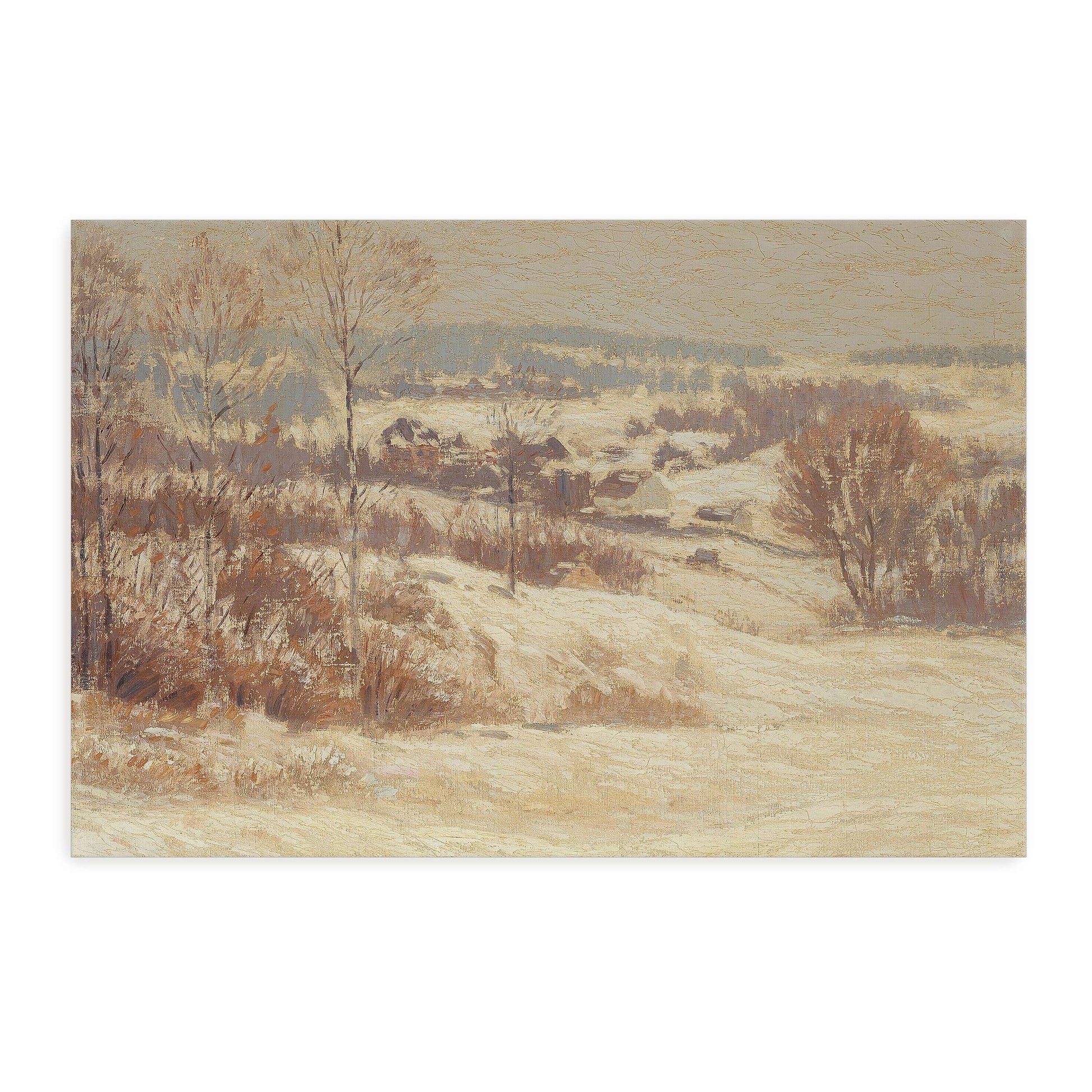 Snowy Winter Landscape with Trees by Leonard Ochtman