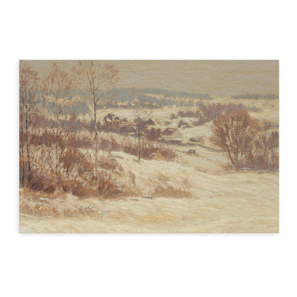 Snowy Winter Landscape with Trees by Leonard Ochtman