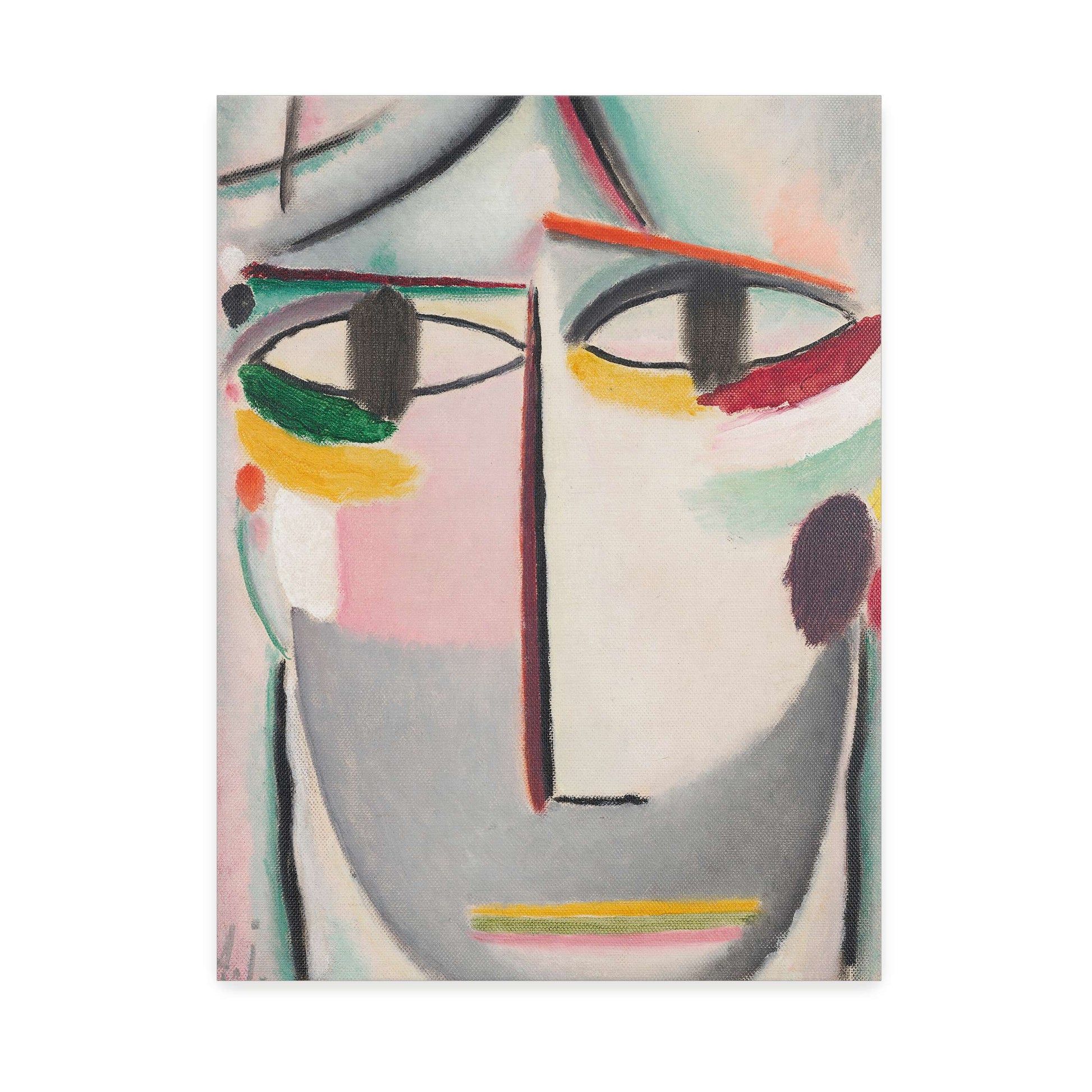 Abstract portrait with colorful lines by Alexej von Jawlensky