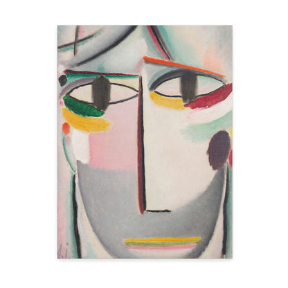 Abstract portrait with colorful lines by Alexej von Jawlensky