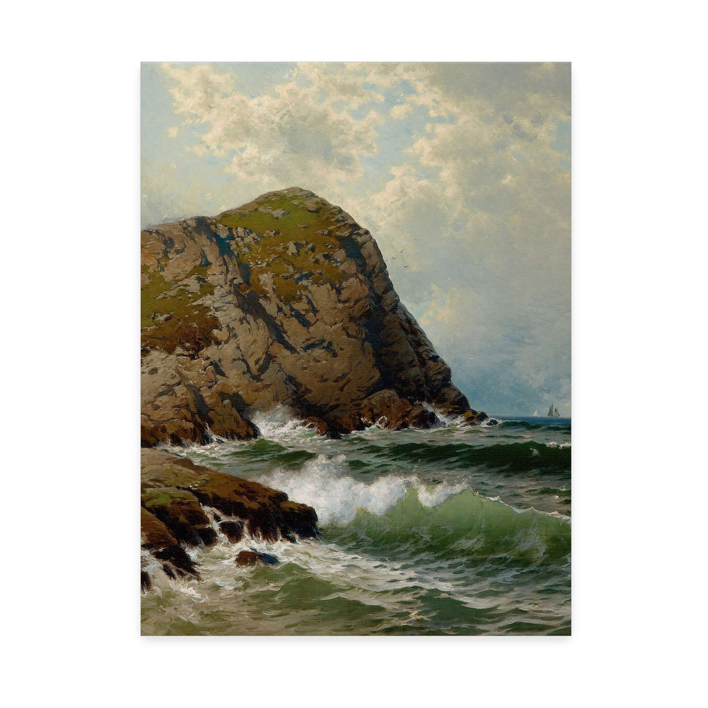 Rocky Coastline with Waves by Alfred Thompson Bricher