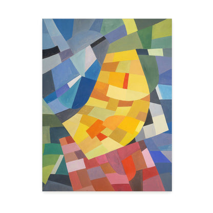 Abstract geometric painting with yellow and red by Otto Freundlich