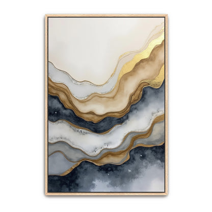 Abstract Watercolor With Gold Accents By Yara Rabibzad