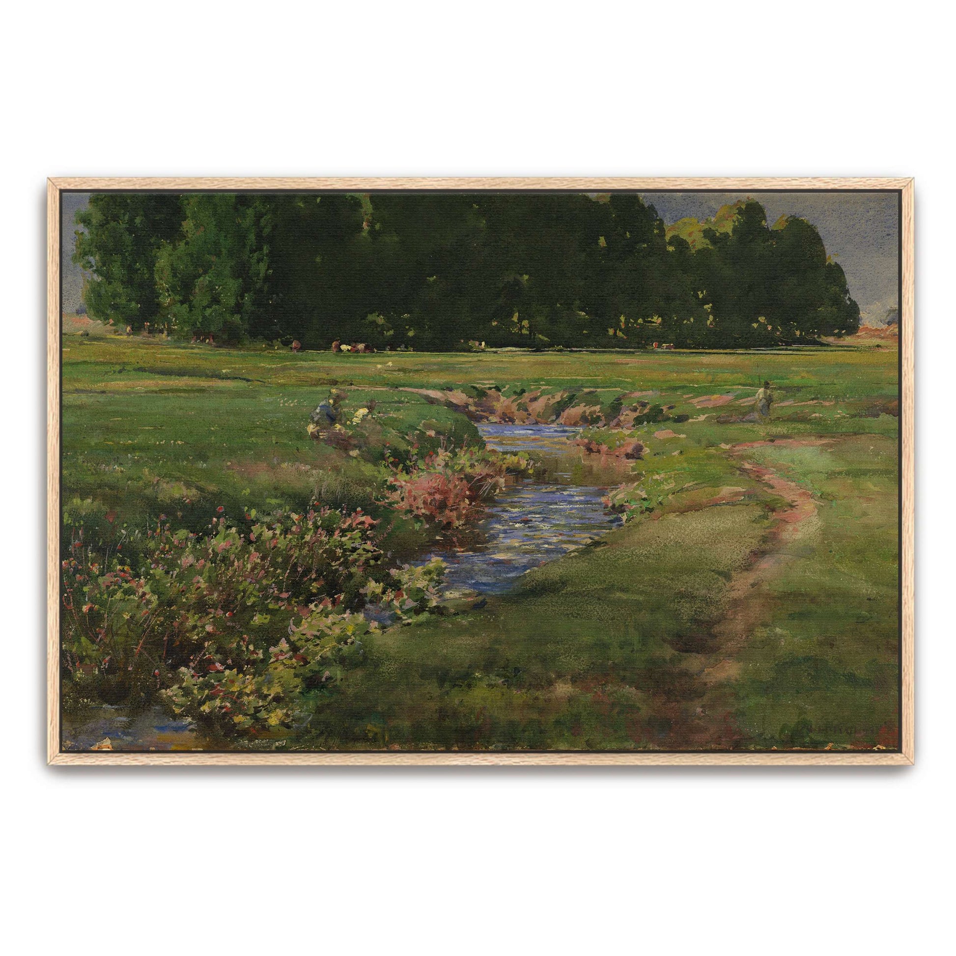 Stream flows through green field by William Henry Holmes