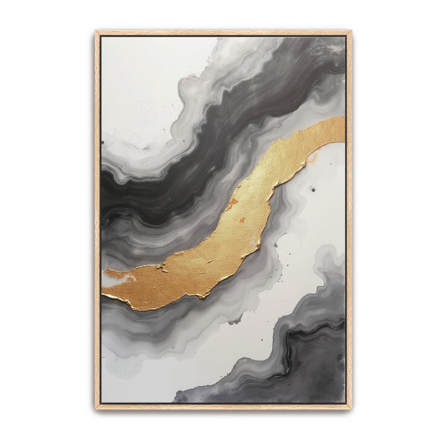 Abstract Gold And Grey Swirls By Yara Rabibzad