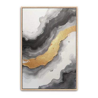 Abstract Gold And Grey Swirls By Yara Rabibzad