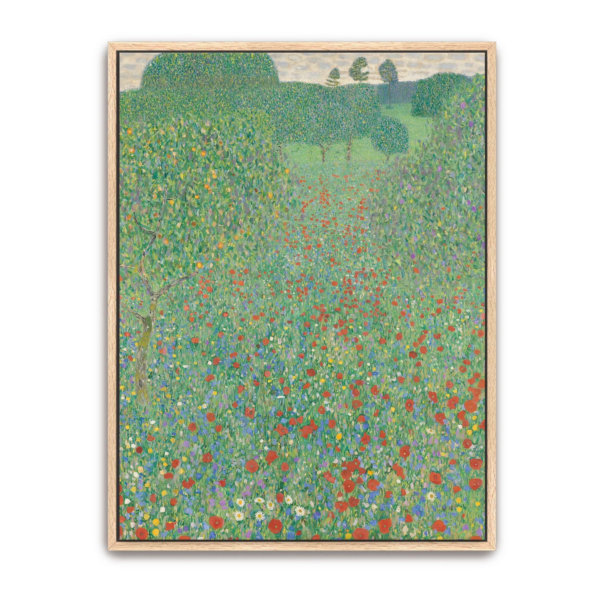 Field of red poppies and trees by Gustav Klimt