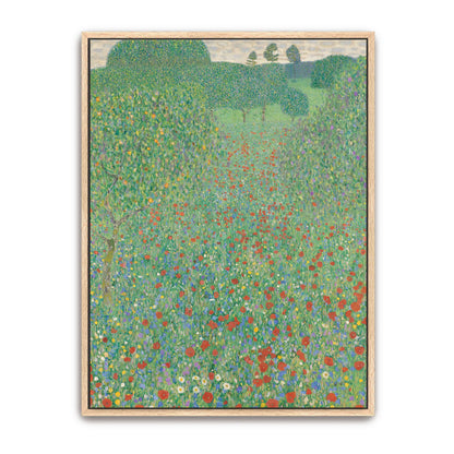 Field of red poppies and trees by Gustav Klimt