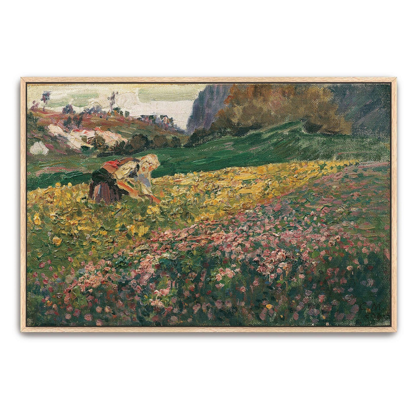 Woman harvesting in field by Carl Moll