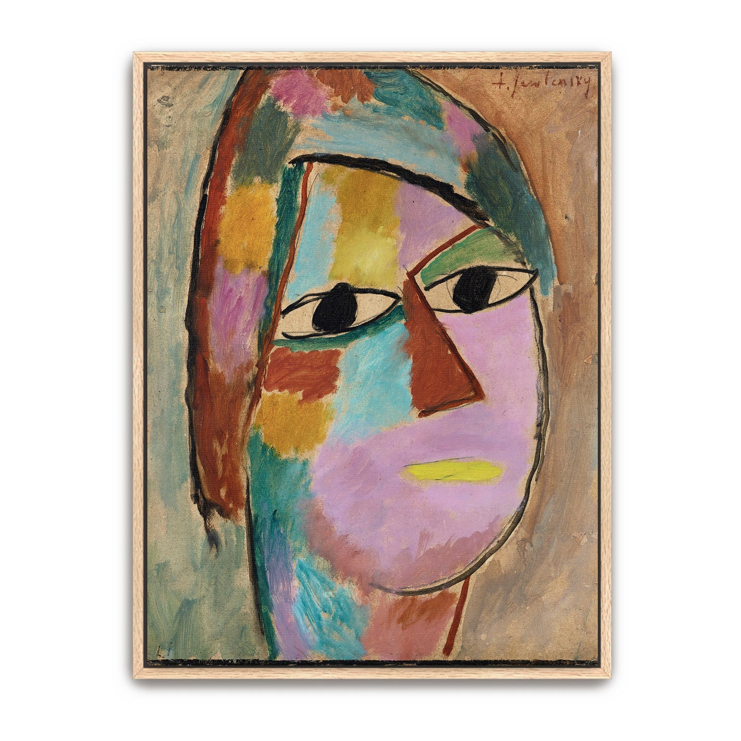 Abstract Portrait With Bold Colors And Geometric Shapes By Alexej Von Jawlensky